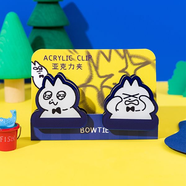 領結貓 壓克力夾子 便簽夾 收納夾 文件夾 零食夾 書籤 壓克力夾 餅乾夾 名片夾 鈔票夾｜嗨寶好選物