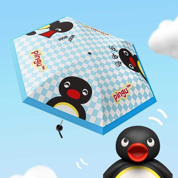 Pingu 膠囊太陽傘｜企鵝家族｜有點淘氣｜雨傘 防曬 防紫外線 遮陽 晴雨 兩用｜嗨寶好選物