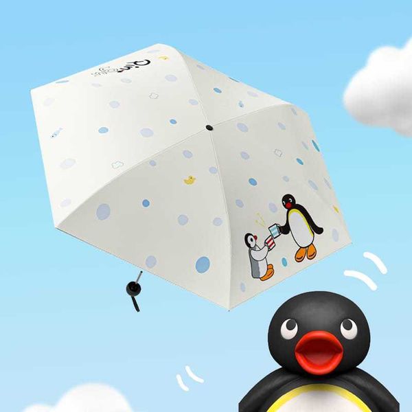 Pingu 膠囊太陽傘｜企鵝家族｜有點淘氣｜雨傘 防曬 防紫外線 遮陽 晴雨 兩用｜嗨寶好選物