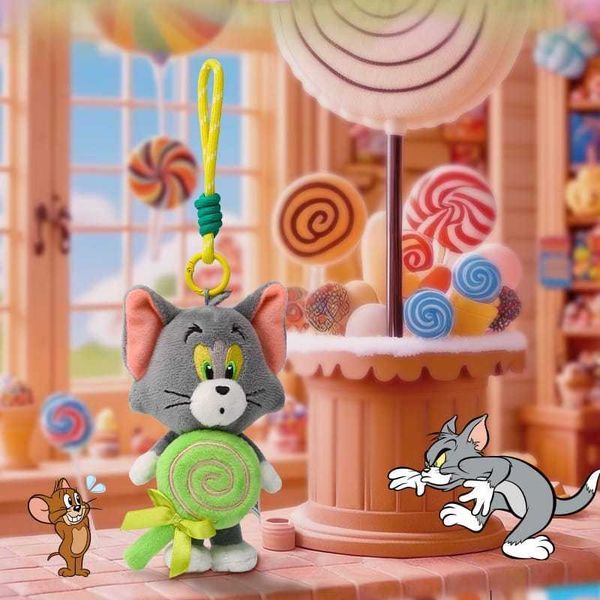 Tom&Jerry 湯姆貓與傑利鼠 貓和老鼠 棒棒糖 毛絨磁吸 掛件 包包吊飾 掛飾 公仔 玩偶｜嗨寶好選物
