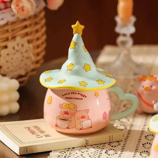 【嗨寶貓溫暖雜物】LULU豬 LULU 豬 魔法帽 陶瓷馬克杯 居家好物 廚房用具 生活小物 馬克杯 水杯 贈禮首選