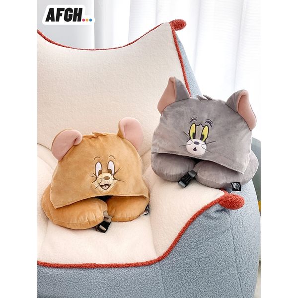 【嗨寶貓溫暖雜物】 湯姆貓與傑利鼠 Tom and Jerry 貓與老鼠 U型枕 長途旅行 飛機專用 紓壓 護頸 旅行枕