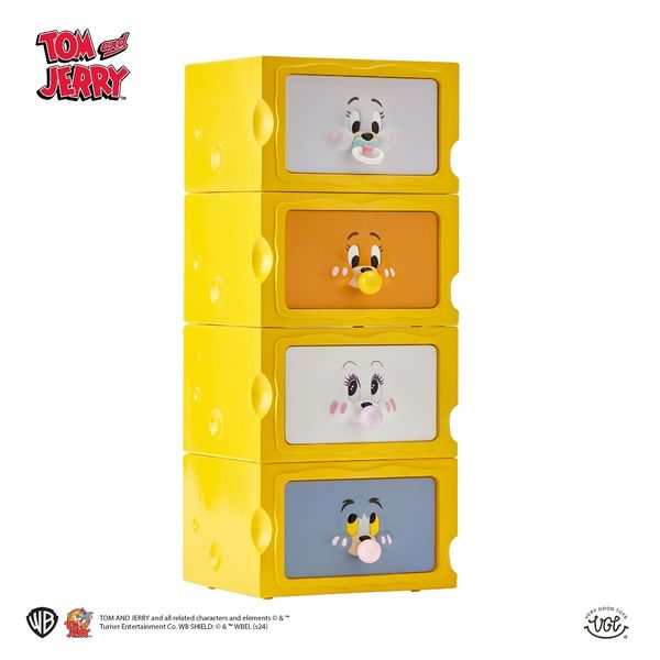 【嗨寶貓溫暖雜物】湯姆貓與傑利鼠 Tom and Jerry 貓與老鼠 奶酪收納櫃 4件套 盲盒 手辦 潮玩 盒玩