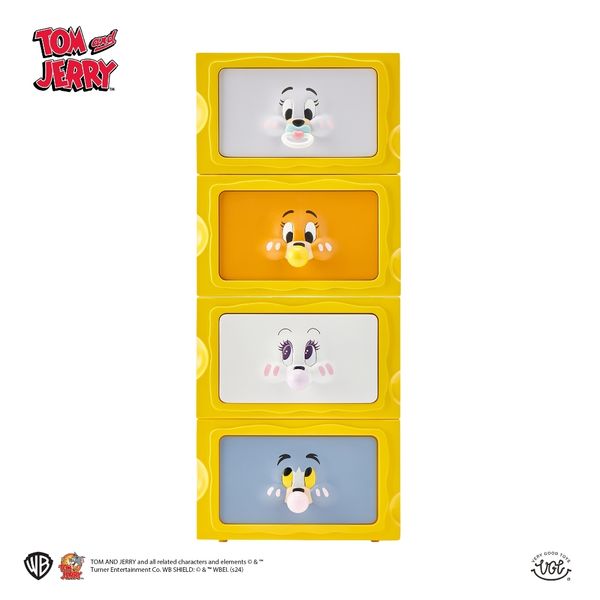 【嗨寶貓溫暖雜物】湯姆貓與傑利鼠 Tom and Jerry 貓與老鼠 奶酪收納櫃 4件套 盲盒 手辦 潮玩 盒玩