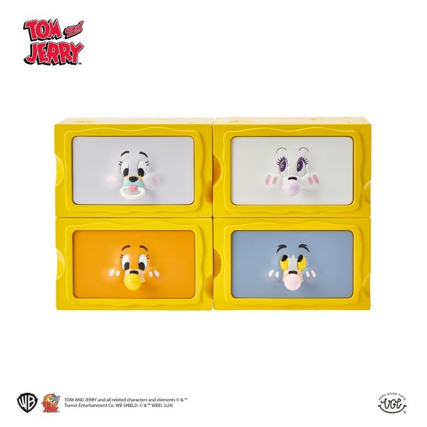 【嗨寶貓溫暖雜物】湯姆貓與傑利鼠 Tom and Jerry 貓與老鼠 奶酪收納櫃 4件套 盲盒 手辦 潮玩 盒玩