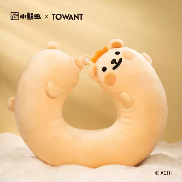 【嗨寶貓溫暖雜物】 小熊蟲來囉 小熊蟲 歪了個頭 U行枕 飛機枕 旅途必備 辦公枕 車用枕頭