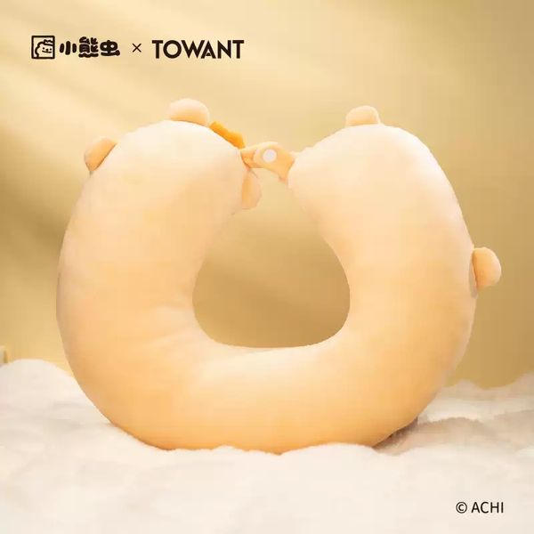 【嗨寶貓溫暖雜物】 小熊蟲來囉 小熊蟲 歪了個頭 U行枕 飛機枕 旅途必備 辦公枕 車用枕頭