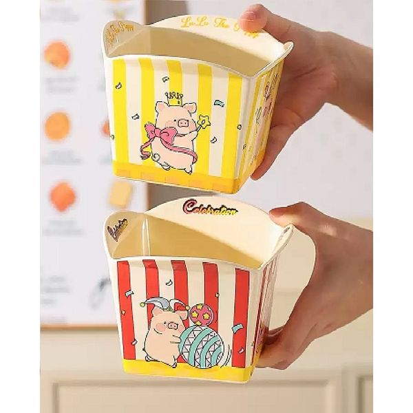 【嗨寶貓溫暖雜物】LULU豬 生活用品系列 泡麵碗 生菜碗 陶瓷碗 爆米花桶 零食碗 LULU 豬  手伴 公仔