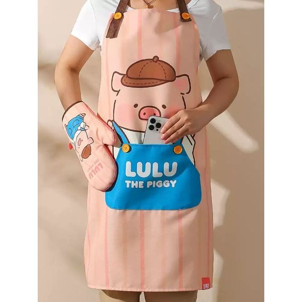 【嗨寶貓溫暖雜物】LULU豬 抱抱豬 干飯豬 LULU 豬 圍裙 居家好物 廚房用具 防水 防油 做飯用