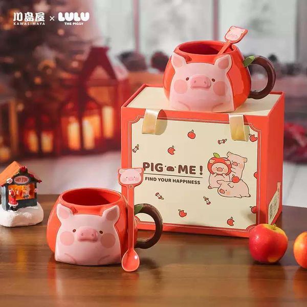 【嗨寶貓溫暖雜物】LULU豬 LULU 豬 聖誕節陶瓷馬克杯 居家好物 廚房用具 生活小物 馬克杯 水杯 贈禮首選