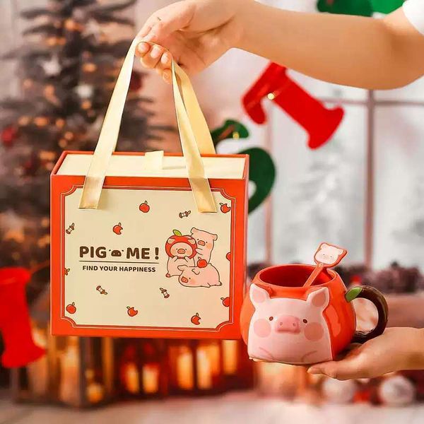 【嗨寶貓溫暖雜物】LULU豬 LULU 豬 聖誕節陶瓷馬克杯 居家好物 廚房用具 生活小物 馬克杯 水杯 贈禮首選