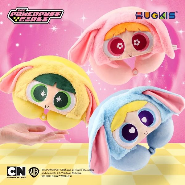 【嗨寶貓溫暖雜物】飛天小女警  U型枕 長途旅行 飛機專用 紓壓 護頸 旅行枕 午睡神器 枕頭 可拆洗