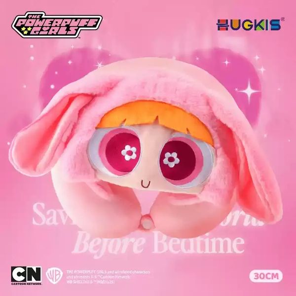 【嗨寶貓溫暖雜物】飛天小女警  U型枕 長途旅行 飛機專用 紓壓 護頸 旅行枕 午睡神器 枕頭 可拆洗