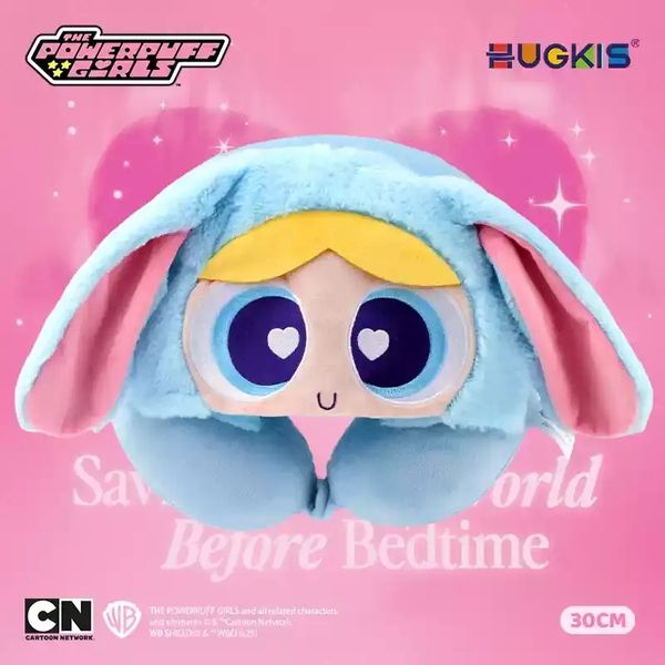 【嗨寶貓溫暖雜物】飛天小女警  U型枕 長途旅行 飛機專用 紓壓 護頸 旅行枕 午睡神器 枕頭 可拆洗