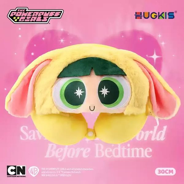 【嗨寶貓溫暖雜物】飛天小女警  U型枕 長途旅行 飛機專用 紓壓 護頸 旅行枕 午睡神器 枕頭 可拆洗