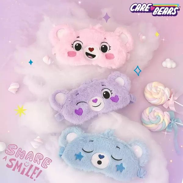 【嗨寶貓溫暖雜物】Carebears 愛心小熊 生活用品系列 毛絨眼罩 遮光 不壓眼 眼罩 午睡眼罩 飛機眼罩