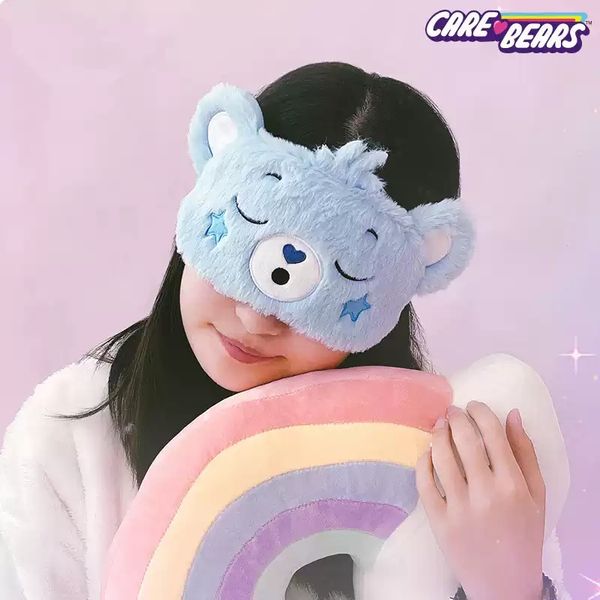 【嗨寶貓溫暖雜物】Carebears 愛心小熊 生活用品系列 毛絨眼罩 遮光 不壓眼 眼罩 午睡眼罩 飛機眼罩