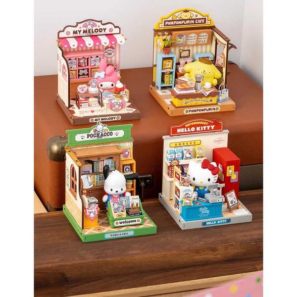 三麗鷗 小屋子 萌趣店長 拼裝積木｜hellokitty 手工DIY｜盲盒 手伴 公仔 擺件 扭蛋 收藏品｜嗨寶好選物