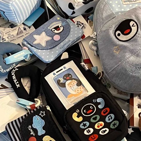 Pingu 企鵝家族｜電話筆袋 鉛筆盒 化妝袋卡通帆布 手提便攜 收納文具袋 收藏品 玩偶｜嗨寶好選物