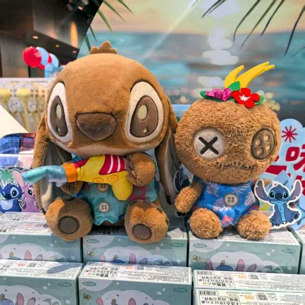 迪士尼史迪奇系列10號棕皮坐姿毛絨公仔｜史迪奇小金｜MINISO｜盲盒 公仔 擺件 收藏品 玩偶｜嗨寶好選物