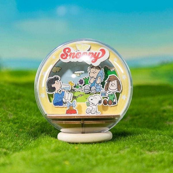 史努比水晶球劇場木制diy拼裝模型|飄麥 Snoopy|盲盒 公仔 擺件 收藏品 玩偶|嗨寶好選物