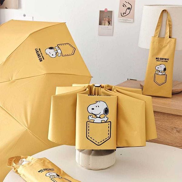 史努比 全自動晴雨兩用傘 雨傘 摺疊傘 防紫外線 防曬 擺件 收藏品 玩偶｜嗨寶好選物