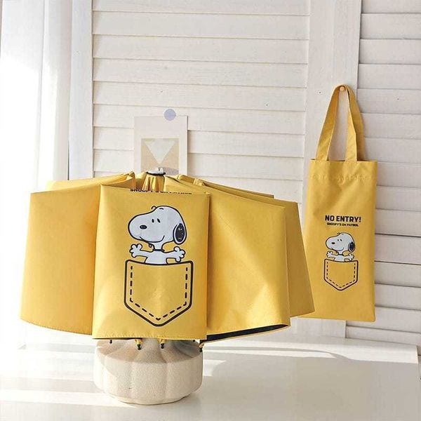 史努比 全自動晴雨兩用傘 雨傘 摺疊傘 防紫外線 防曬 擺件 收藏品 玩偶｜嗨寶好選物