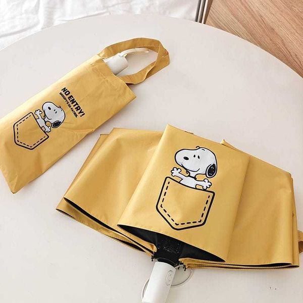 史努比 全自動晴雨兩用傘 雨傘 摺疊傘 防紫外線 防曬 擺件 收藏品 玩偶｜嗨寶好選物