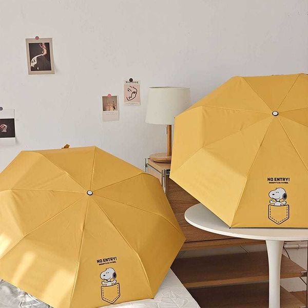 史努比 全自動晴雨兩用傘 雨傘 摺疊傘 防紫外線 防曬 擺件 收藏品 玩偶｜嗨寶好選物