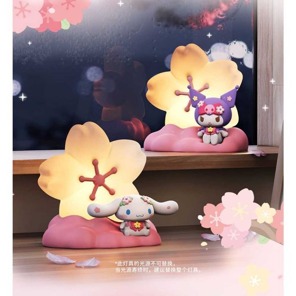 Sanrio三麗鷗 櫻花系列 小夜燈 酷洛米 大耳狗 臥室氛圍燈 電池擺件 可愛裝飾｜嗨寶好選物