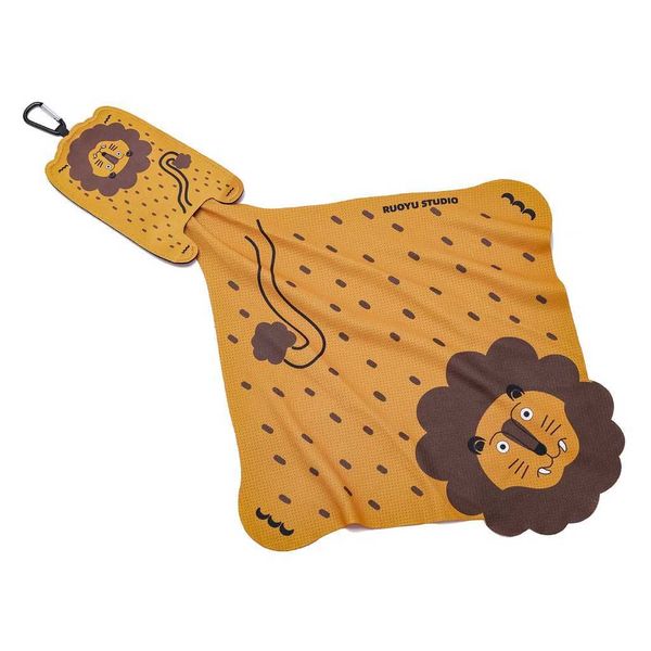 若愚工坊 RUOYU STUDIO 原創設計 可愛動物 運動擦汗巾 手巾 手帕 戶外毛巾｜嗨寶好選物