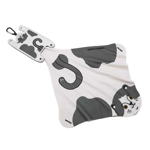 若愚工坊 RUOYU STUDIO 原創設計 可愛動物 運動擦汗巾 手巾 手帕 戶外毛巾｜嗨寶好選物
