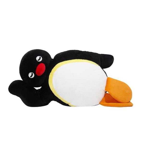 山莫 Pingu 企鵝家族 躺平扁扁抱枕｜可愛 毛絨玩偶 公仔 靠墊 睡覺 枕頭 禮物｜嗨寶好選物