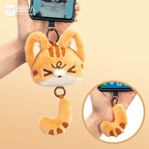 SOFDOLL設繪人|貓頭掛偶 貓頭掛件 貓貓 手機包掛件 可愛萌寵貓咪 毛絨玩偶 公仔 情侶生日禮物|嗨寶好選物