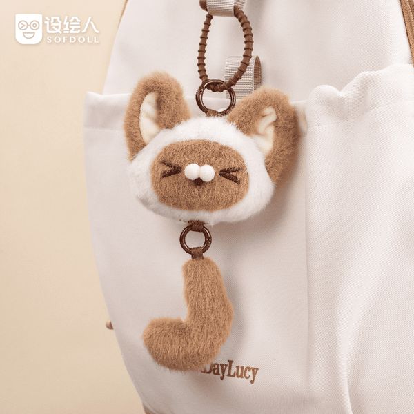 SOFDOLL設繪人|貓頭掛偶 貓頭掛件 貓貓 手機包掛件 可愛萌寵貓咪 毛絨玩偶 公仔 情侶生日禮物|嗨寶好選物