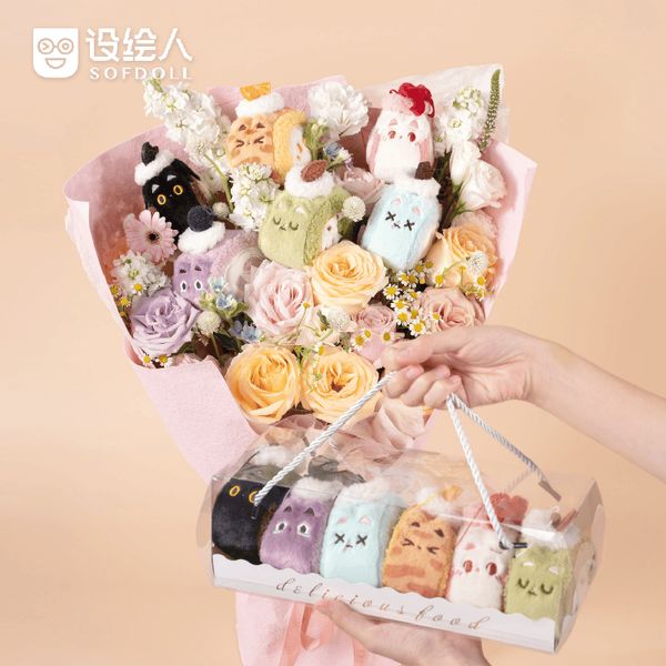 SOFDOLL設繪人|小貓卷掛件 貓貓瑞士捲 可愛毛絨貓咪玩偶 公仔 周邊 吊飾 女生日禮物禮盒|嗨寶好選物