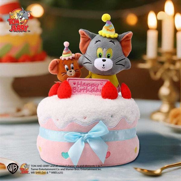 湯姆貓與傑利鼠 Tom and Jerry 貓與老鼠｜生日蛋糕毛絨公仔 可愛玩偶 娃娃 擺件 禮盒送禮｜嗨寶好選物