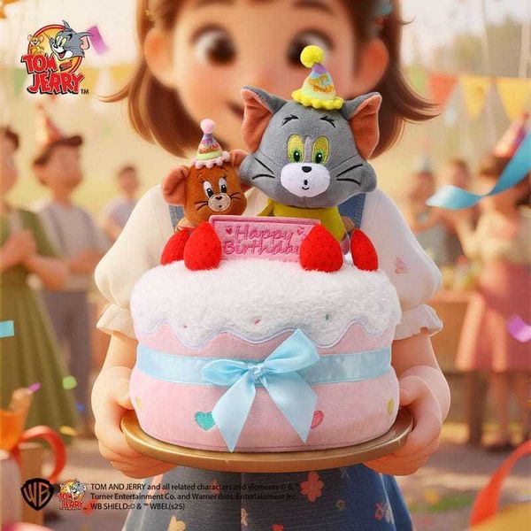 湯姆貓與傑利鼠 Tom and Jerry 貓與老鼠｜生日蛋糕毛絨公仔 可愛玩偶 娃娃 擺件 禮盒送禮｜嗨寶好選物