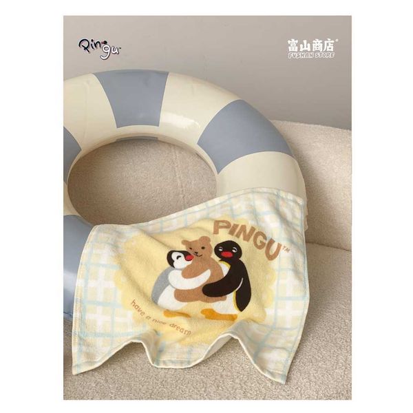 Pingu 企鵝家族 藍色 毛巾 系列｜富山商店｜100% 純棉 方巾 洗臉巾 可愛 實用 居家 生日禮物｜嗨寶好選物