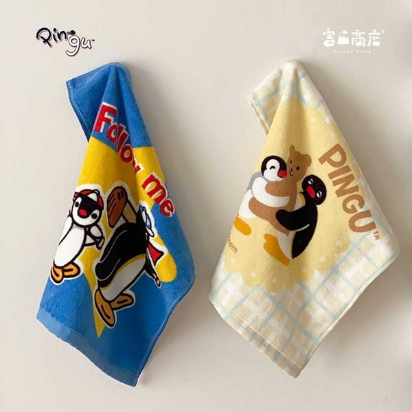 Pingu 企鵝家族 藍色 毛巾 系列｜富山商店｜100% 純棉 方巾 洗臉巾 可愛 實用 居家 生日禮物｜嗨寶好選物