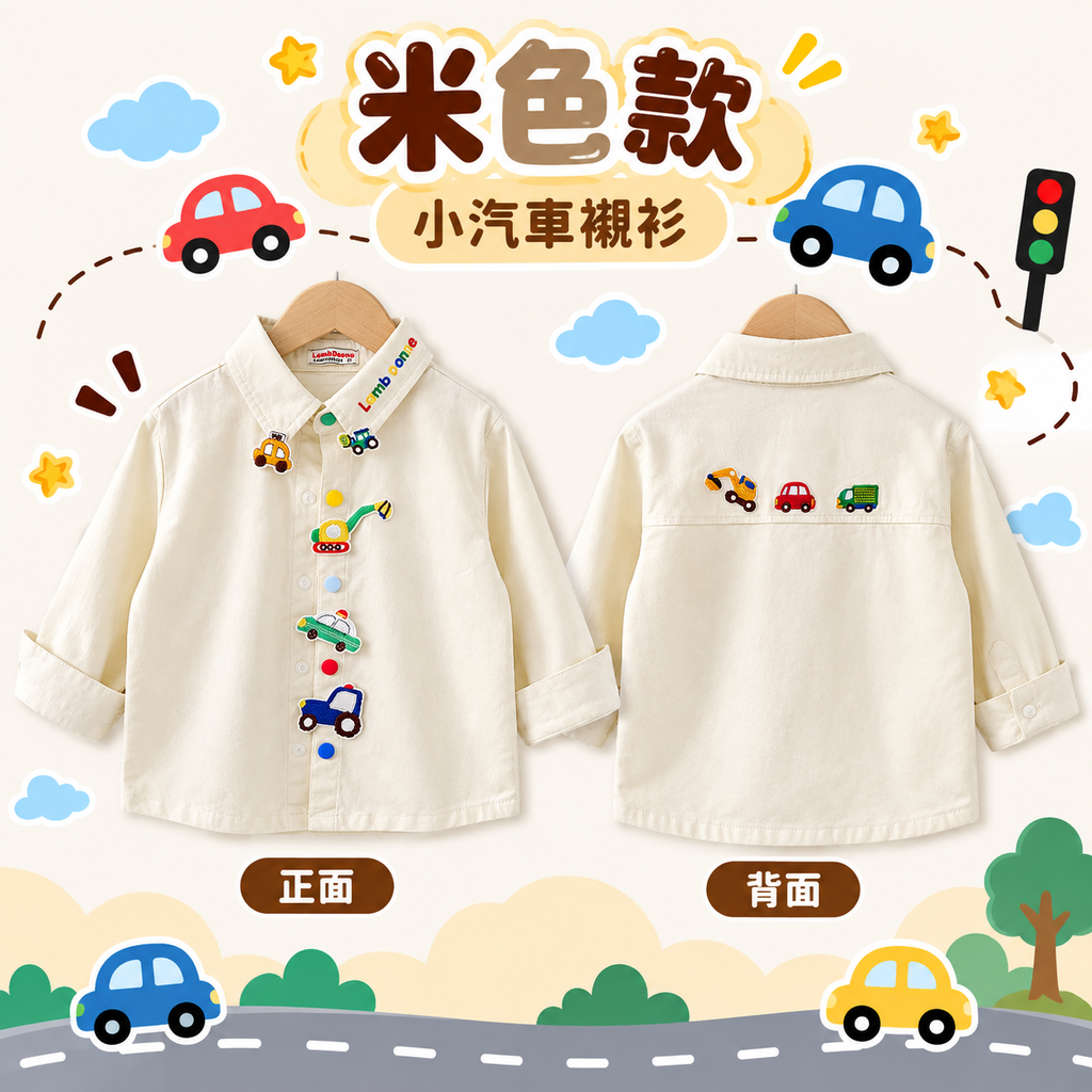小汽車襯衫_米