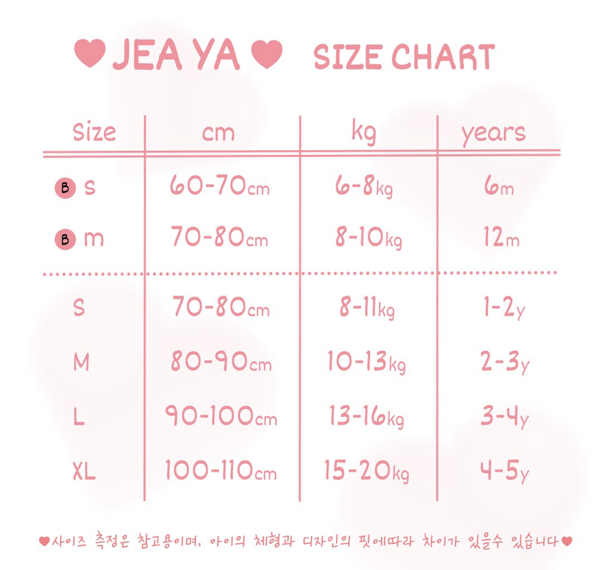 재야 사이즈