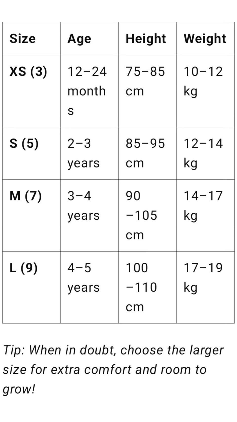 맥베베 사이즈표 (1)