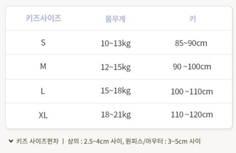 오렌_키즈 사이즈
