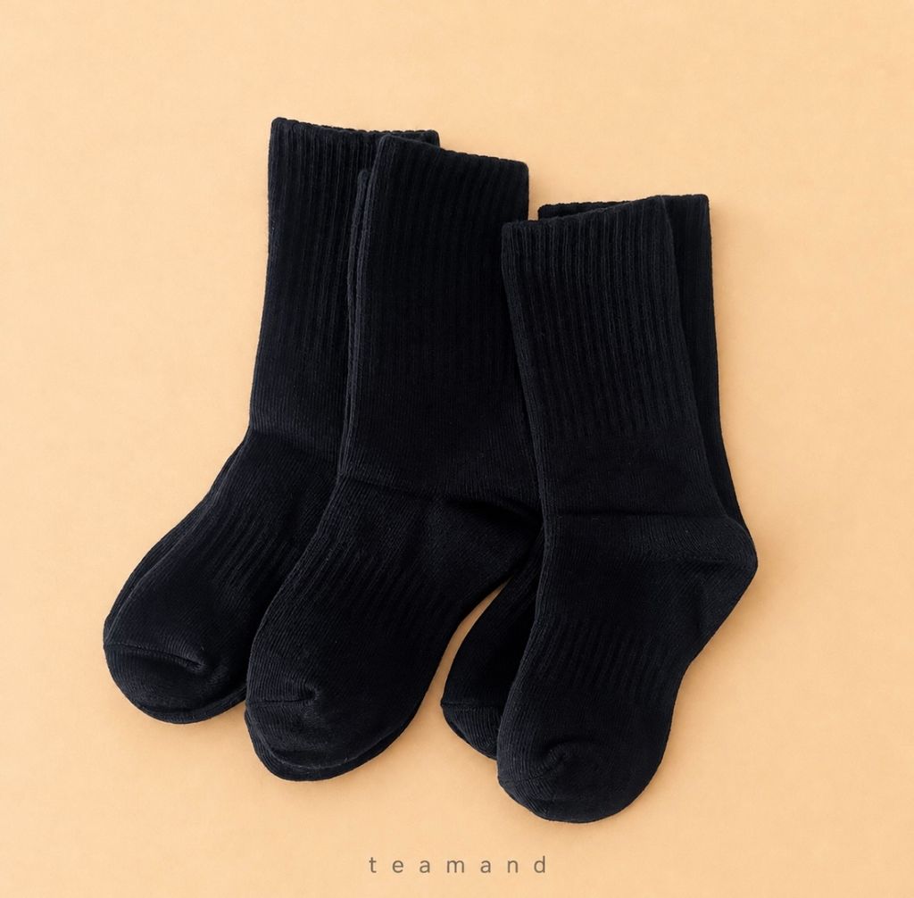 29.솔리드 크루삭스 세트-블랙