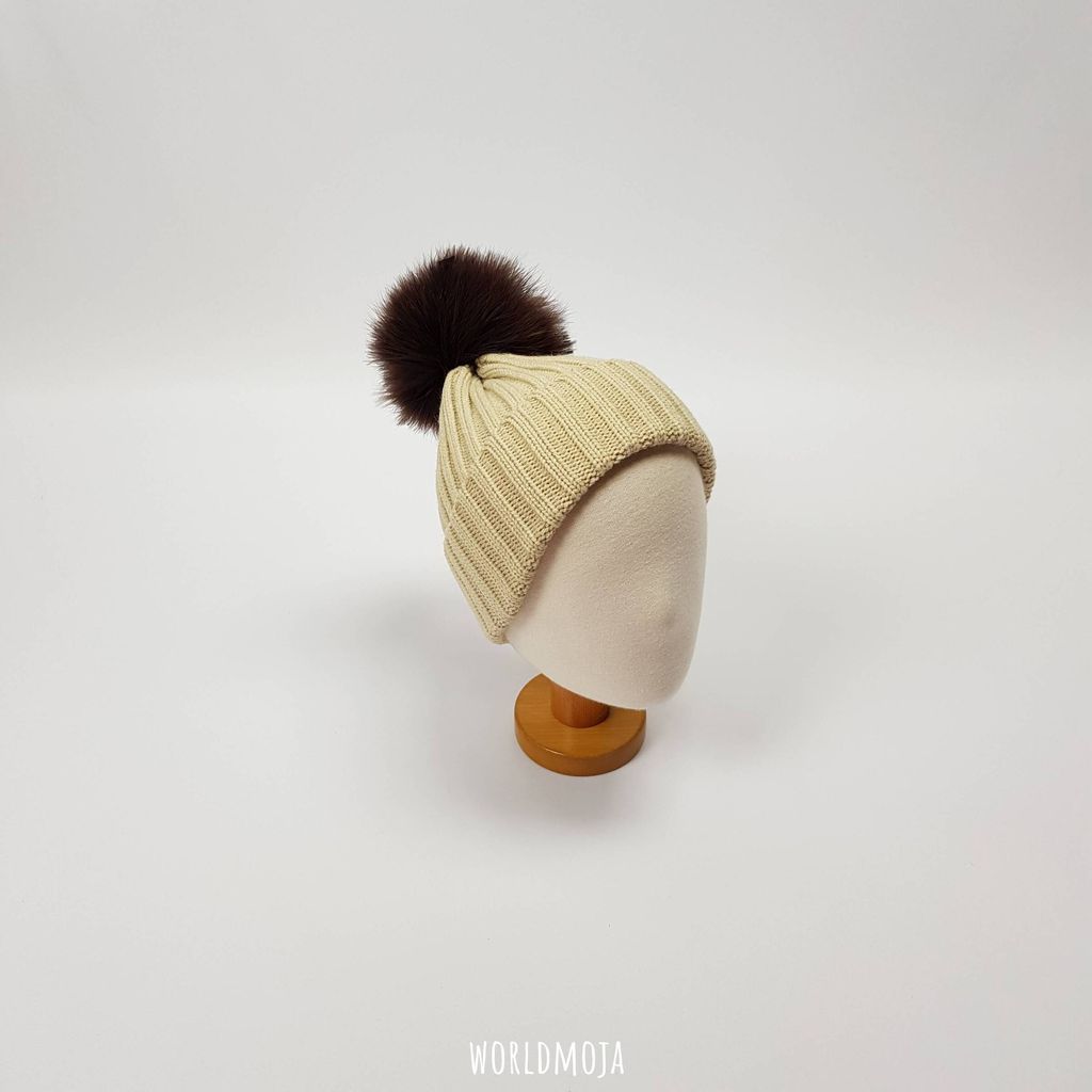 타조털 무지 비니 (아동) 45