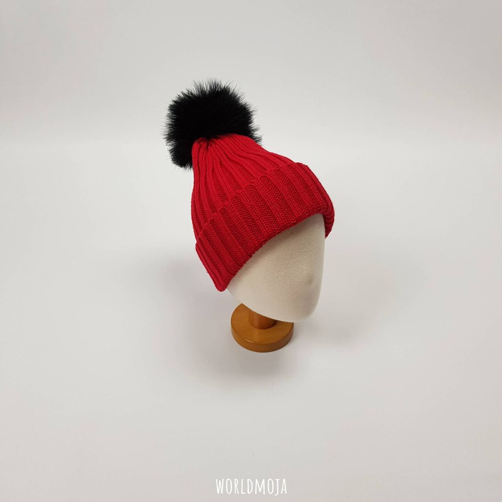 타조털 무지 비니 (아동) 50