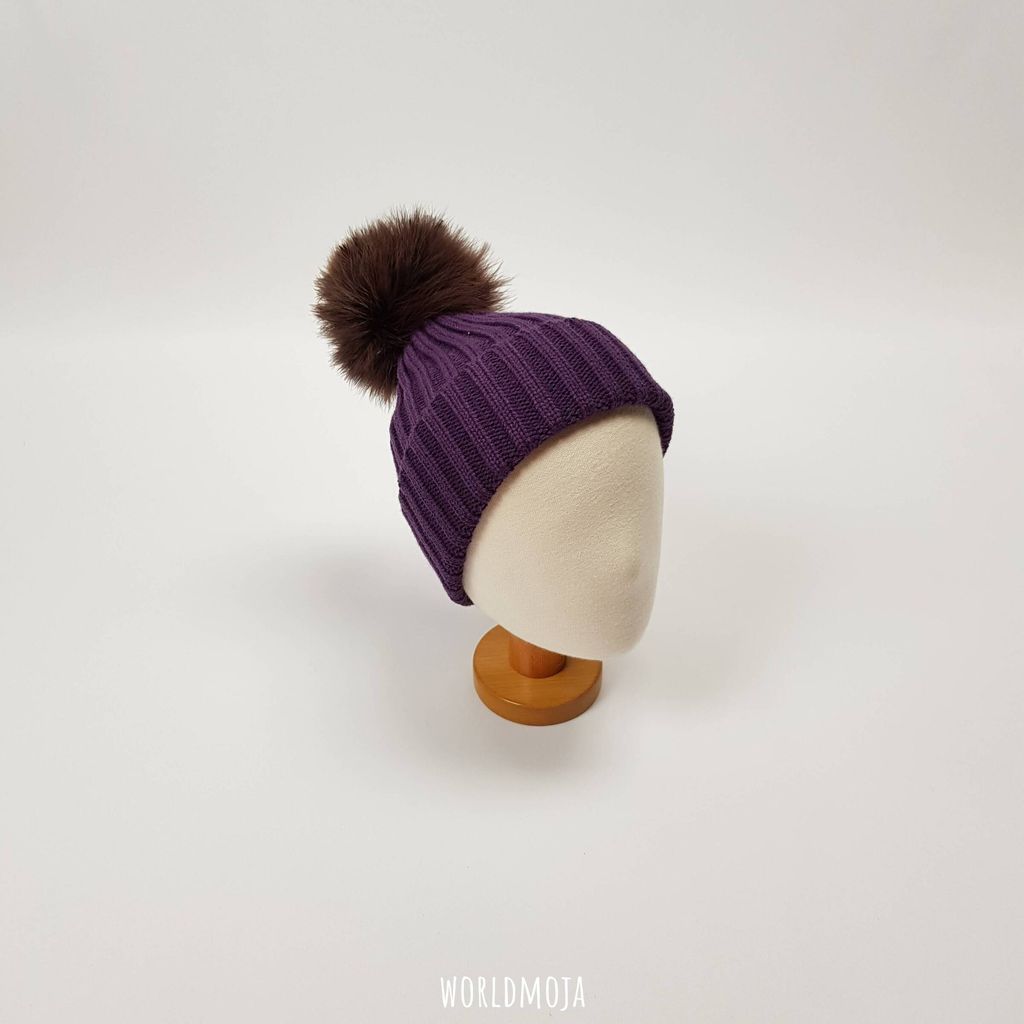 타조털 무지 비니 (아동) 47