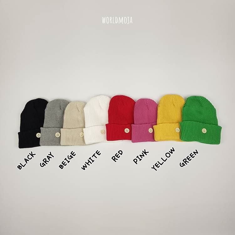 스마일 단추 비니 3