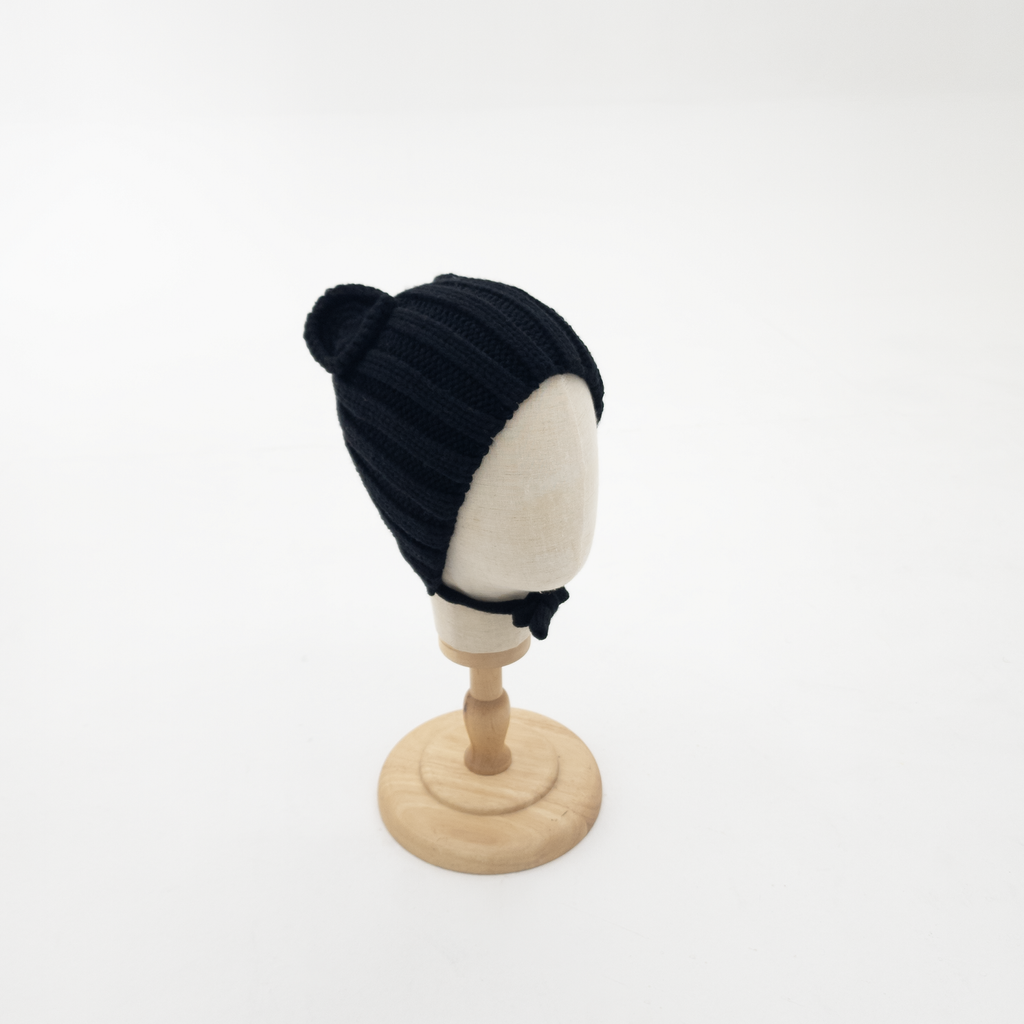 (할인) 곰 귀 보넷_블랙